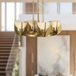 Colette LED Chandelier Vintage Brass/Alabaster