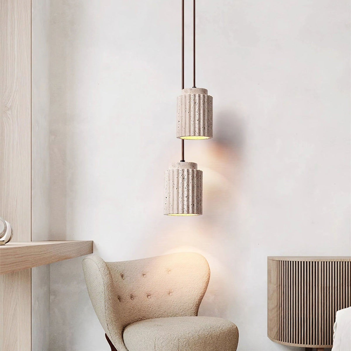 Caelia Travertine Pendant Light