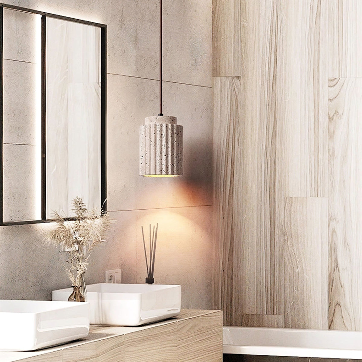 Caelia Travertine Pendant Light