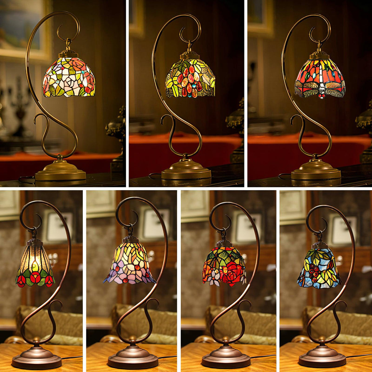 Cal Lighting Cotulla Tiffany Table Lamp 9.8"