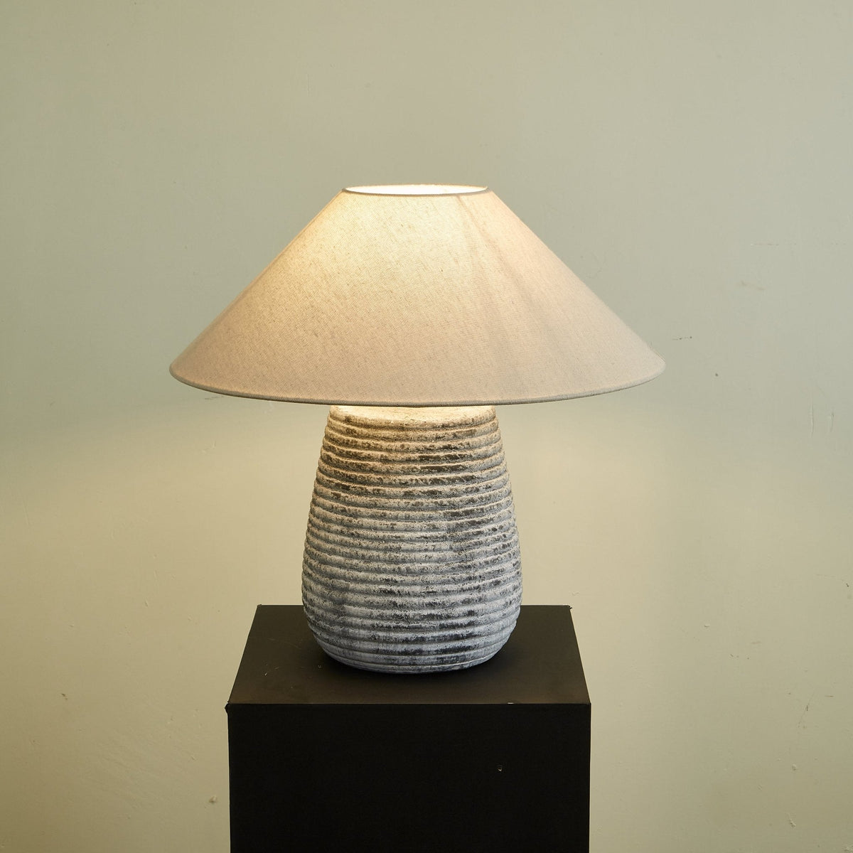 Callisto Ribbed Ceramic Table Lamp
