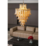 Amber Cloud Murano Glass Petals Chandelier