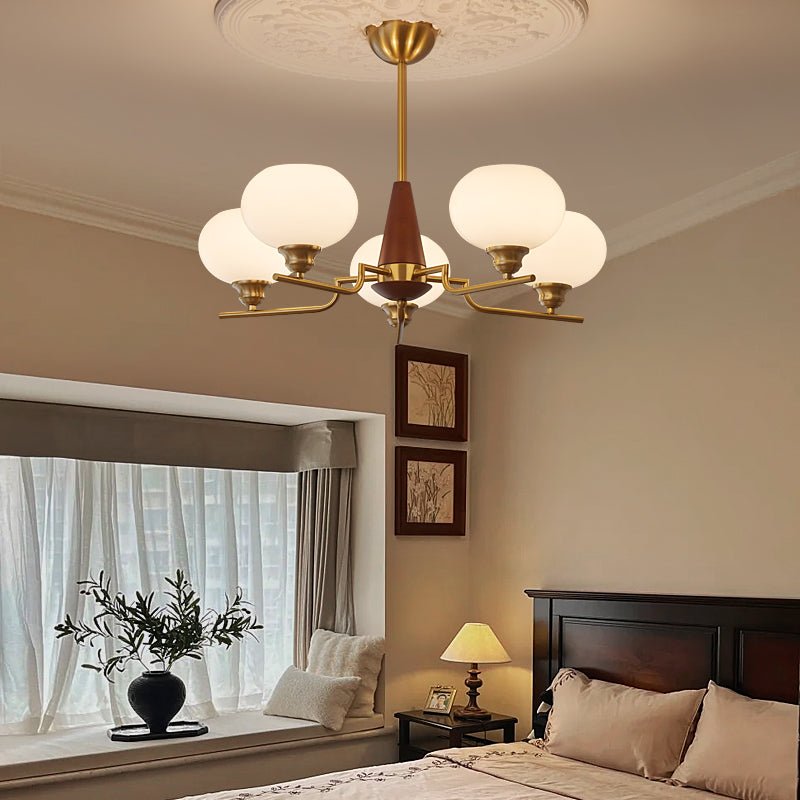 Celeste Sphere Walnut Chandelier