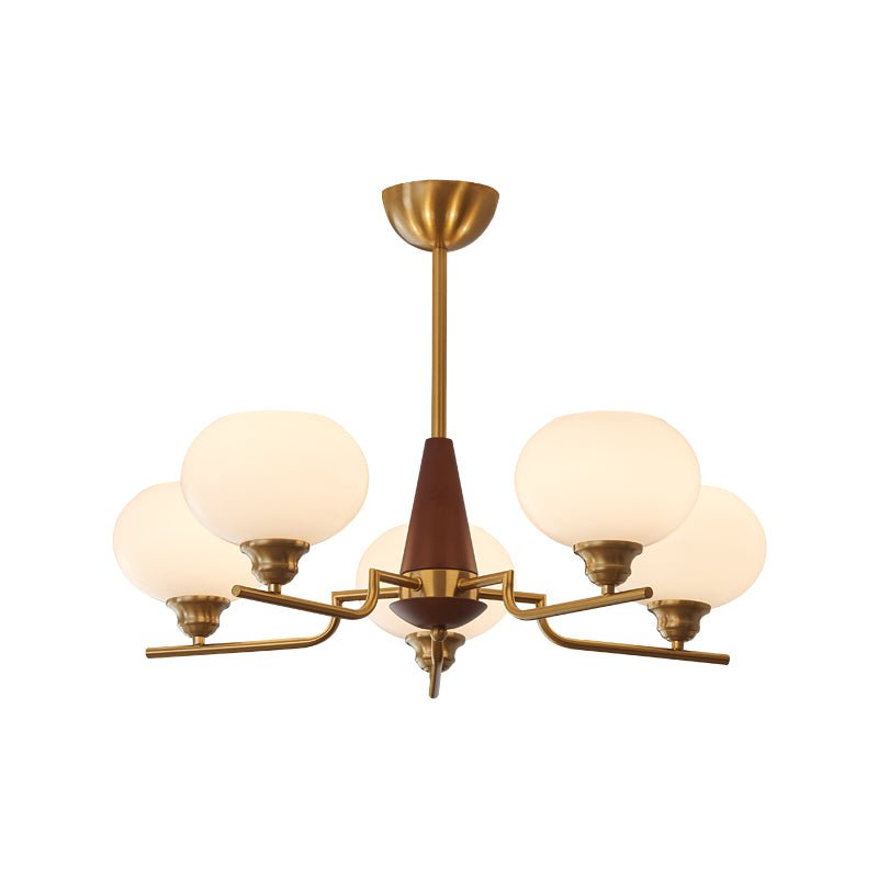 Celeste Sphere Walnut Chandelier