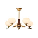 Celeste Sphere Walnut Chandelier
