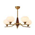 Celeste Sphere Walnut Chandelier