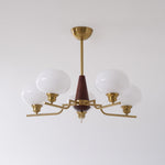 Celeste Sphere Walnut Chandelier