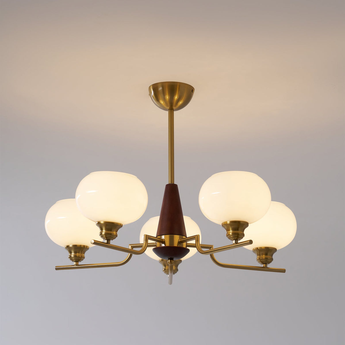 Celeste Sphere Walnut Chandelier
