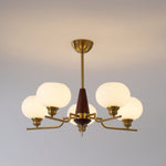 Celeste Sphere Walnut Chandelier