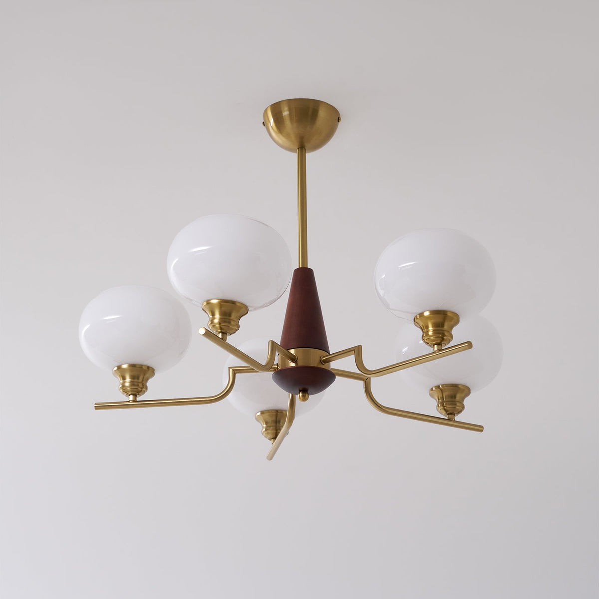 Celeste Sphere Walnut Chandelier