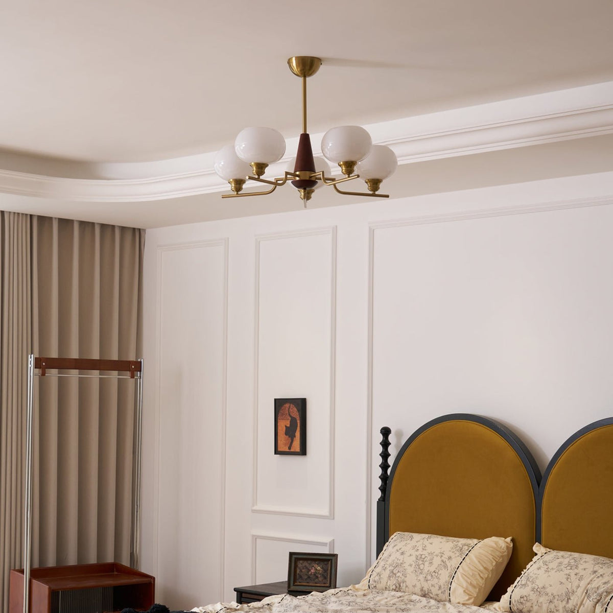 Celeste Sphere Walnut Chandelier