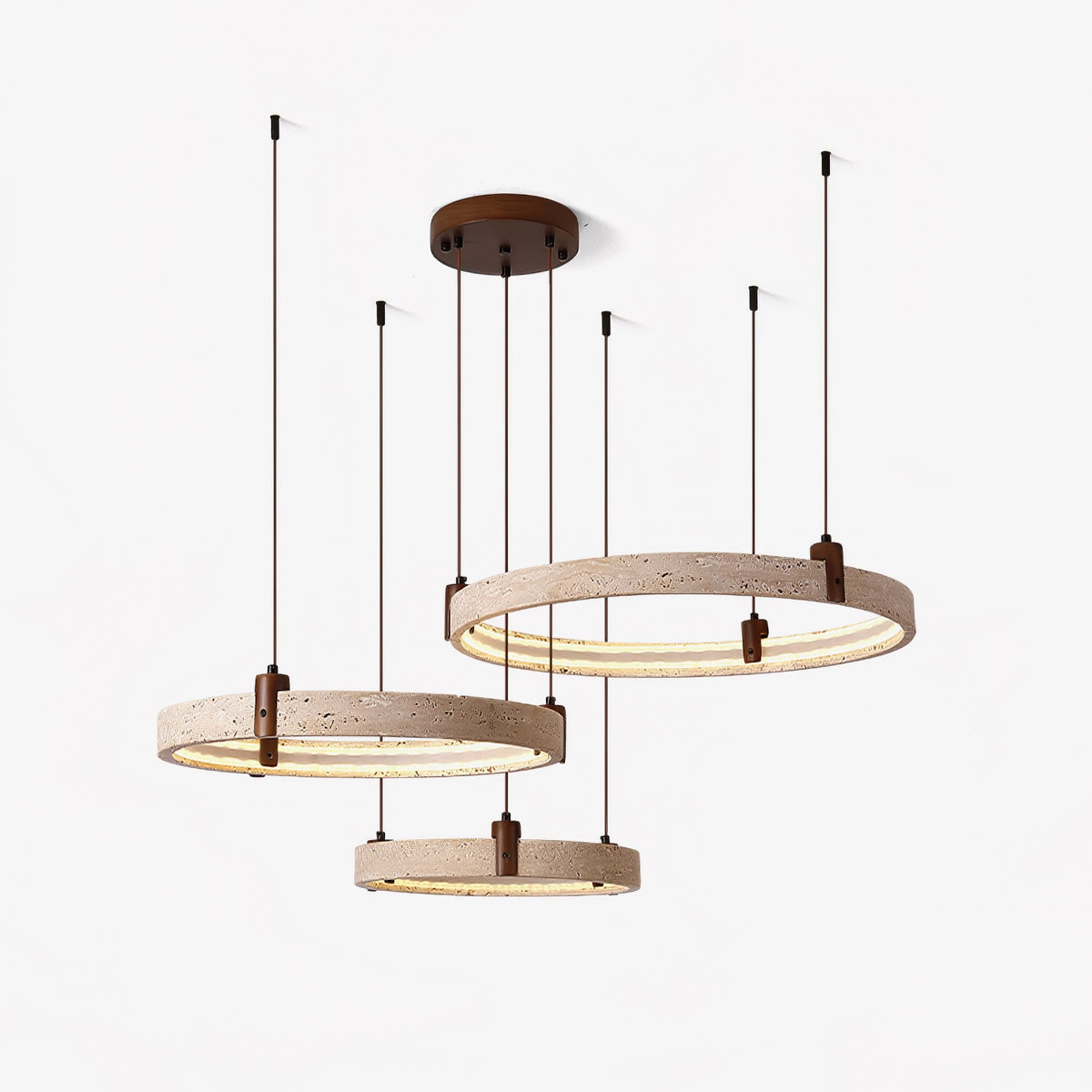 Celestial Orbit Travertine Chandelier