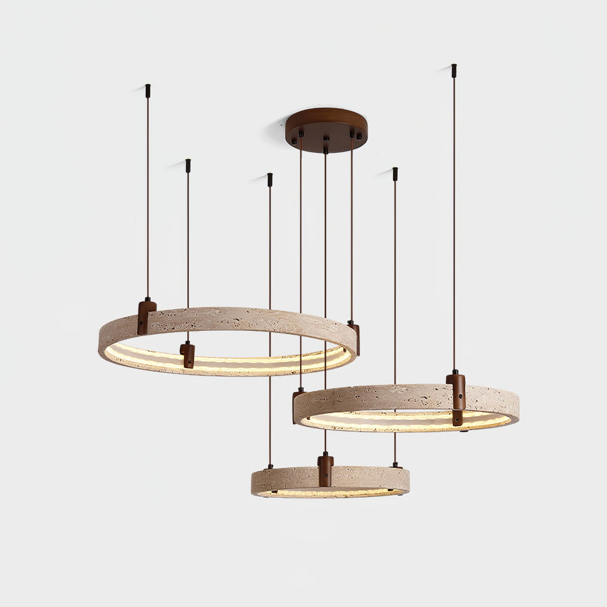 Celestial Orbit Travertine Chandelier