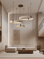 Celestial Orbit Travertine Chandelier