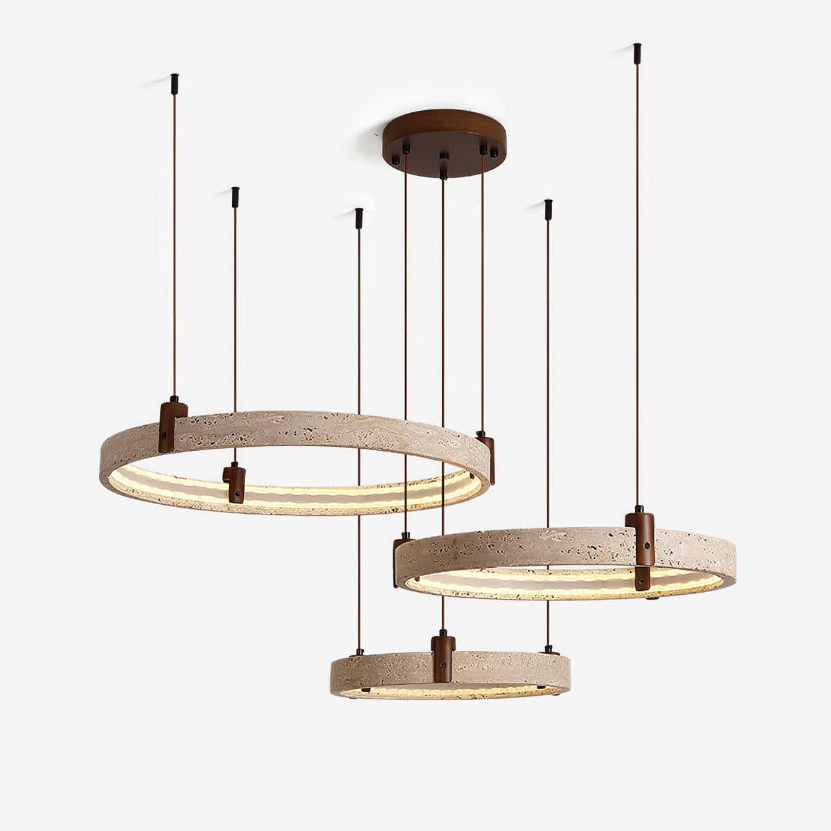 Celestial Orbit Travertine Chandelier