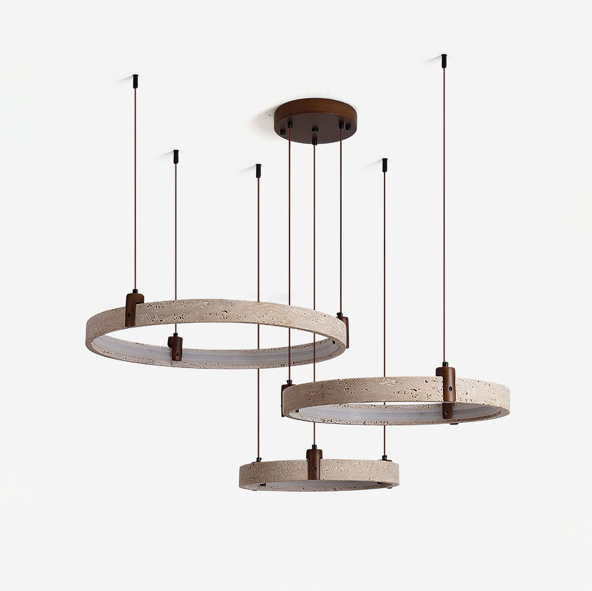Celestial Orbit Travertine Chandelier