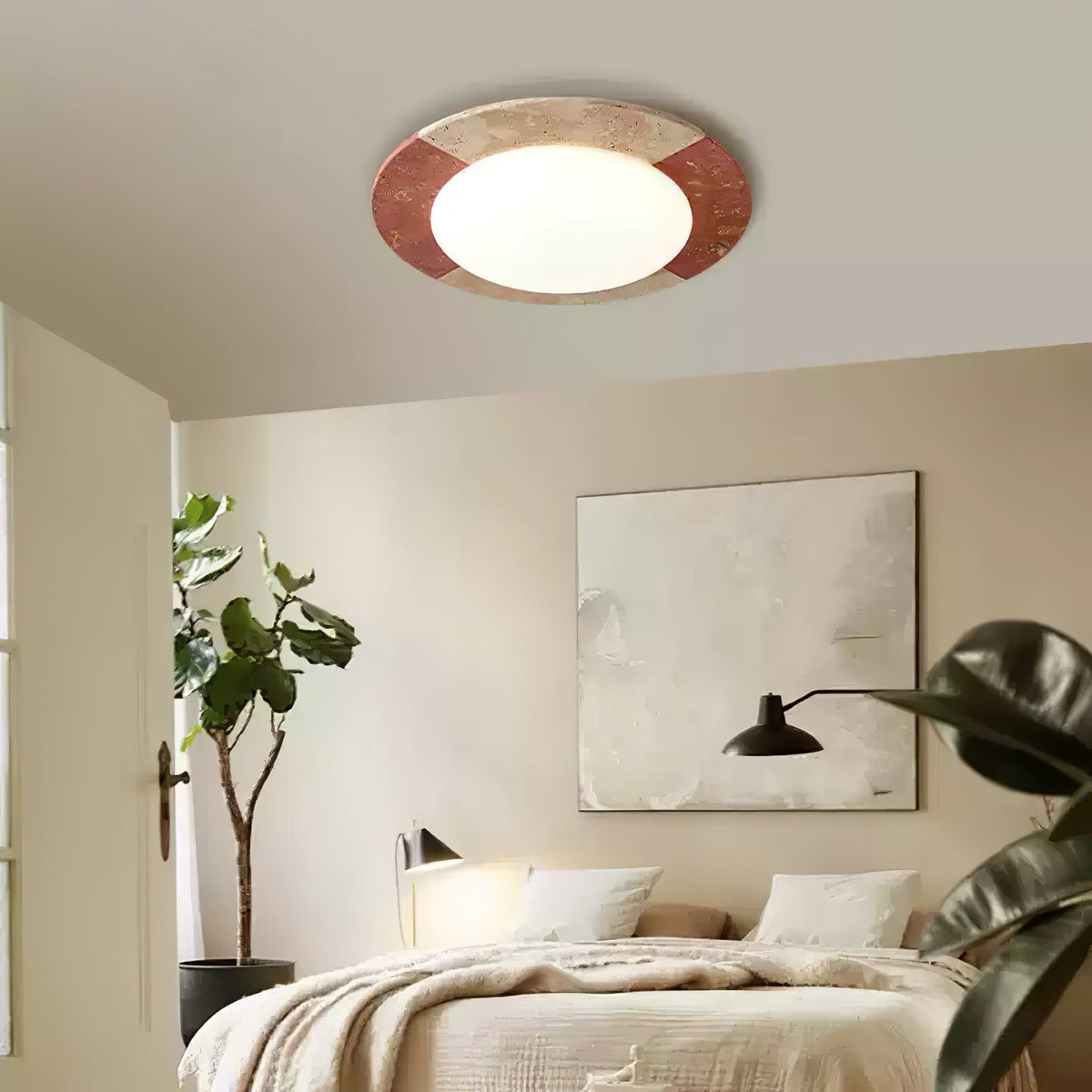 Celestial Travertine Ceiling Lamp