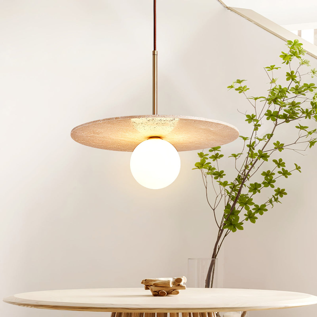 Celestial Travertine Pendant Light
