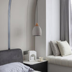 Cement Solid Wood Pendant Light 5.7"