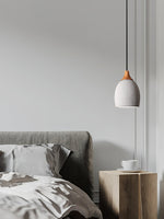 Cement Solid Wood Pendant Light 5.7"