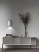 Cement Solid Wood Pendant Light 5.7"