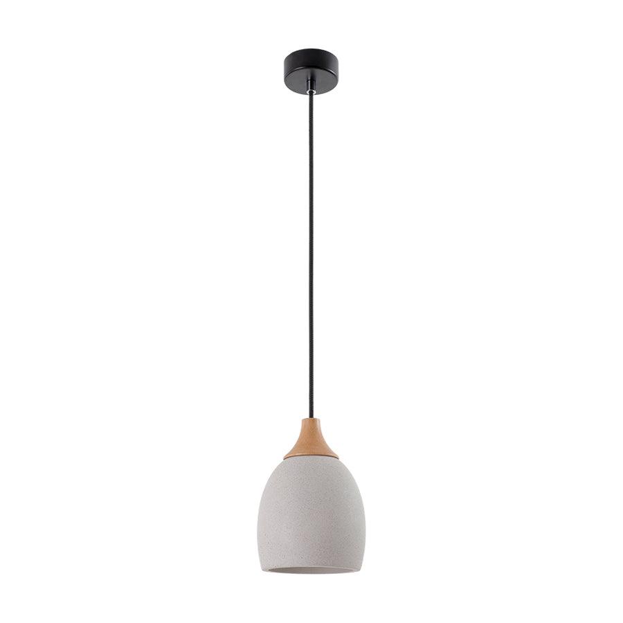 Cement Solid Wood Pendant Light 5.7"
