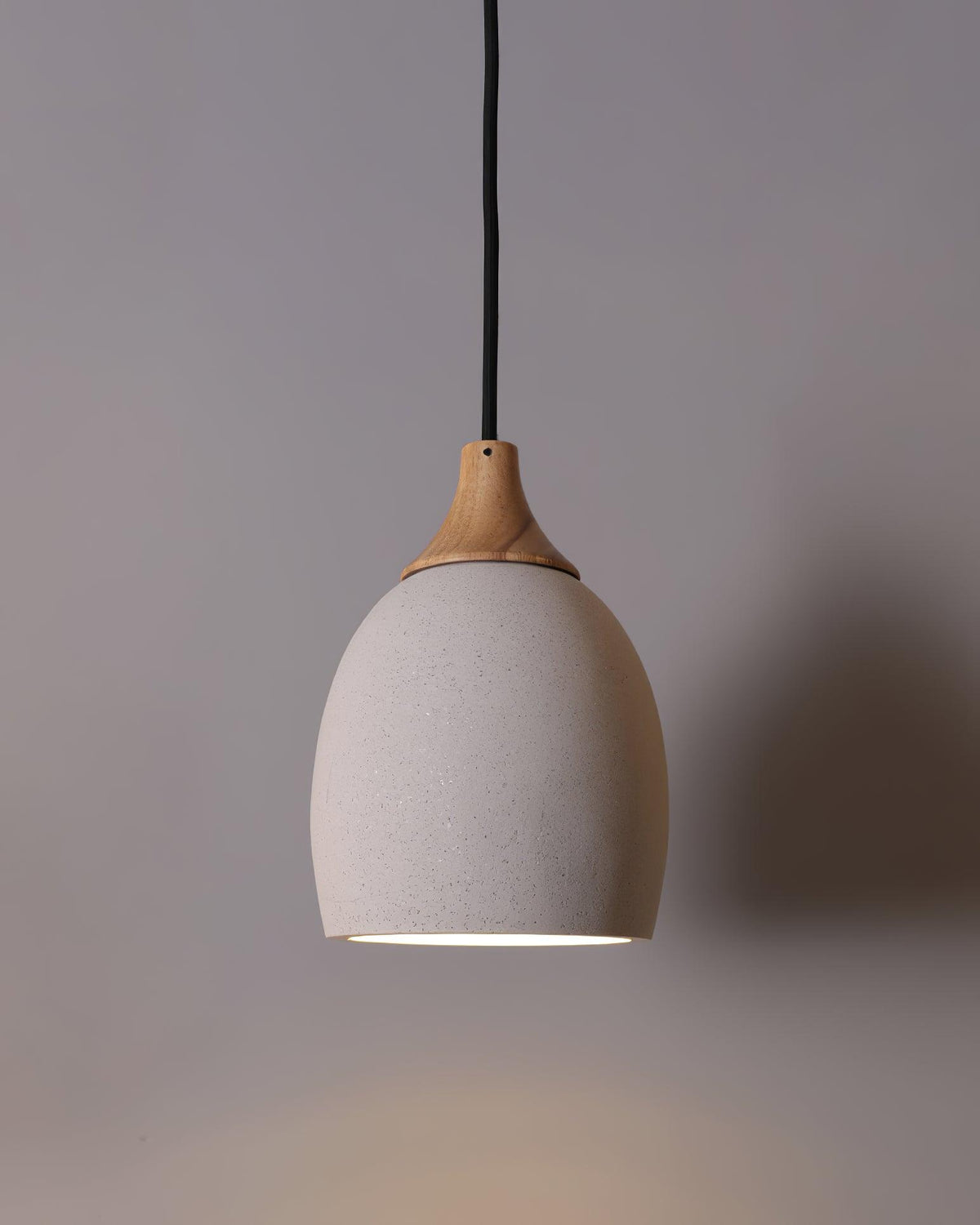 Cement Solid Wood Pendant Light 5.7"