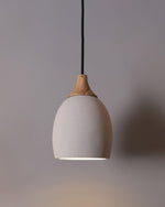 Cement Solid Wood Pendant Light 5.7"
