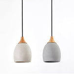 Cement Solid Wood Pendant Light 5.7"