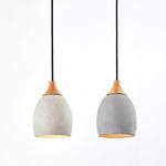 Cement Solid Wood Pendant Light 5.7"