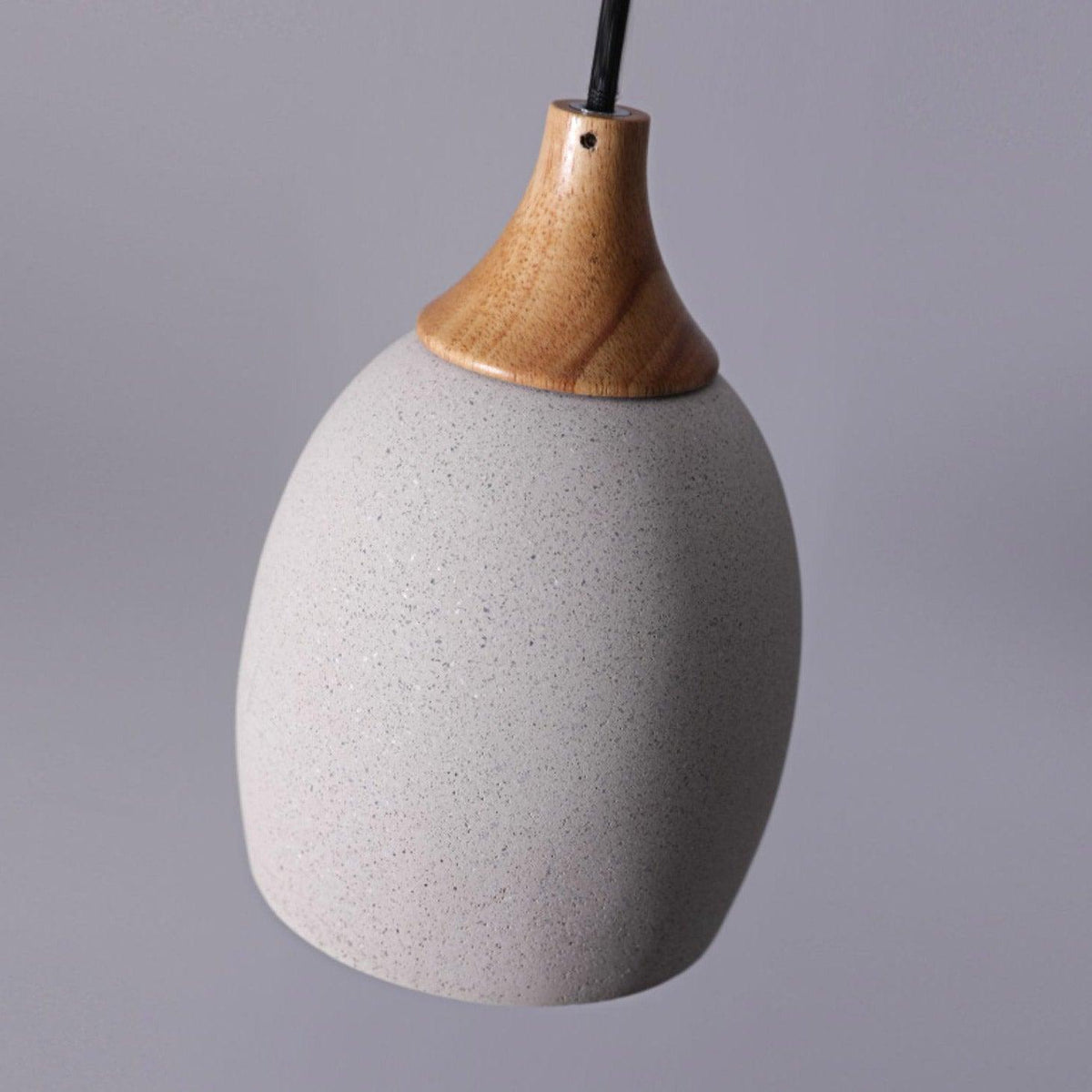 Cement Solid Wood Pendant Light 5.7"