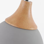 Cement Solid Wood Pendant Light 5.7"