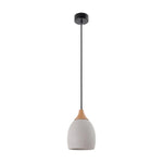 Cement Solid Wood Pendant Light 5.7"