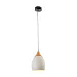 Cement Solid Wood Pendant Light 5.7"