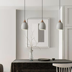 Cement Solid Wood Pendant Light 5.7"