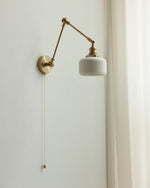 Ceramic Brass Retractable Arm Wall Light 4.7"