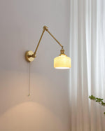 Ceramic Brass Retractable Arm Wall Light 4.7"