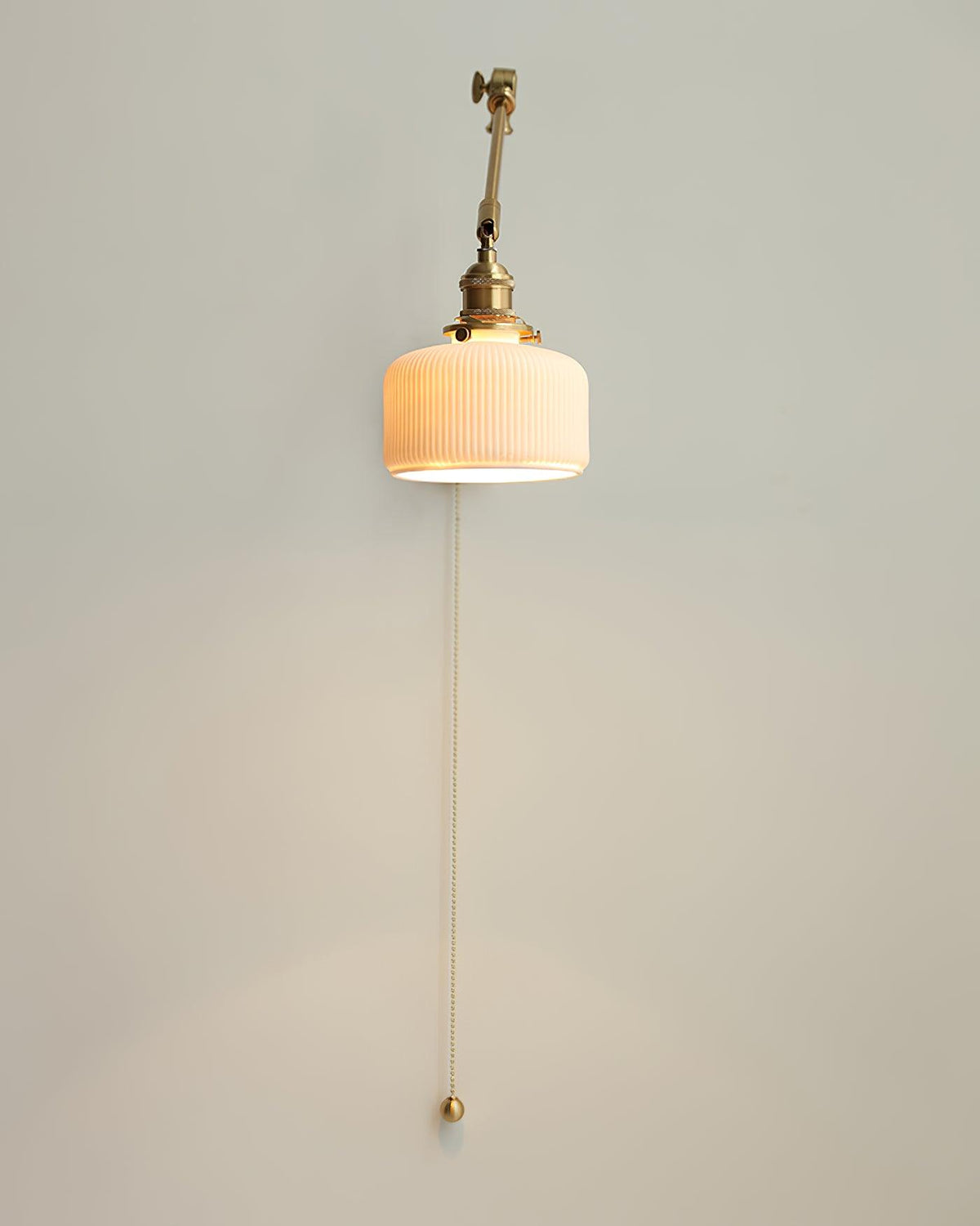 Ceramic Brass Retractable Arm Wall Light 4.7"