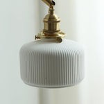 Ceramic Brass Retractable Arm Wall Light 4.7"