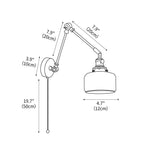 Ceramic Brass Retractable Arm Wall Light 4.7"