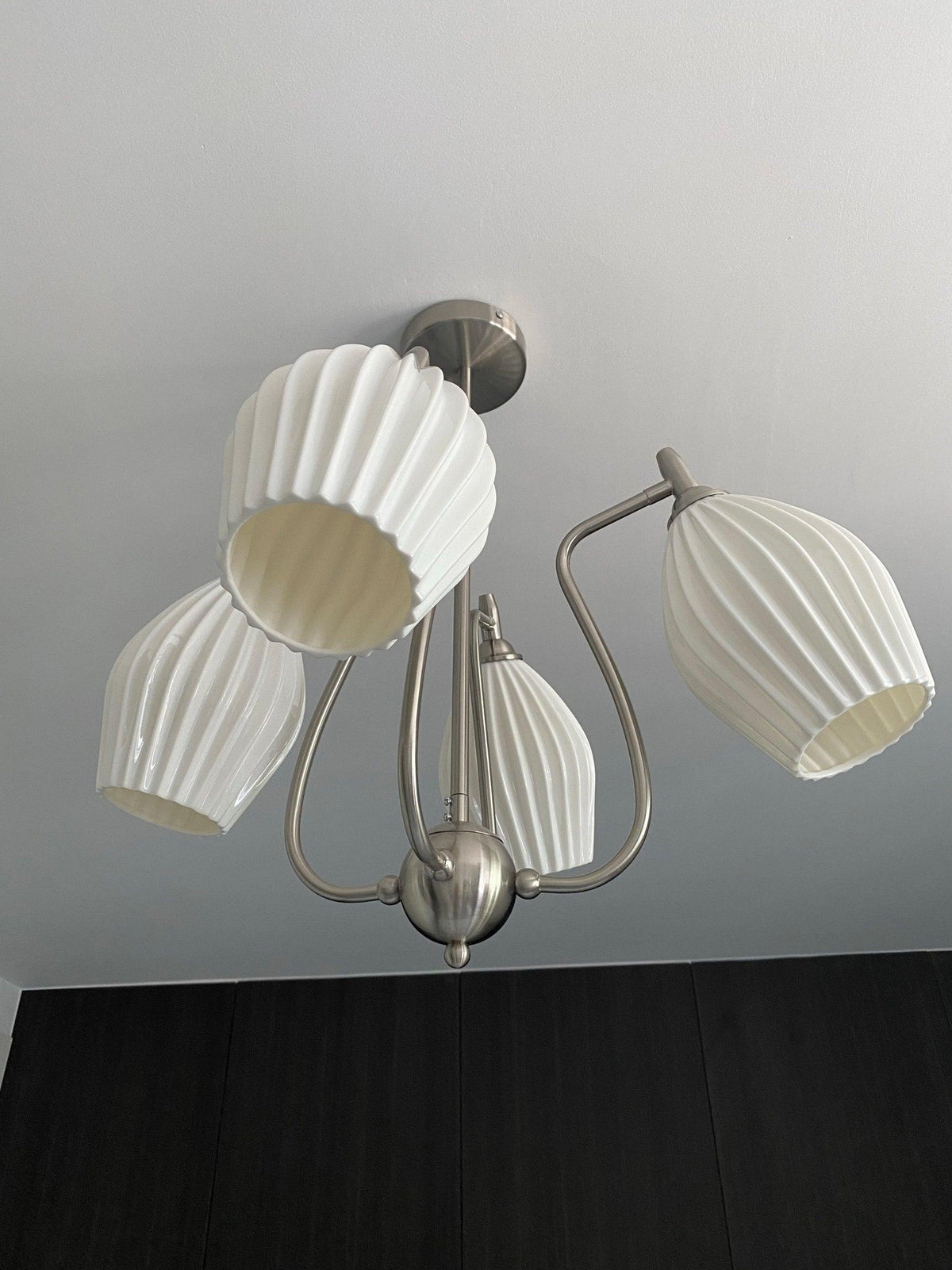 Ceramic Ribbed Chandelier