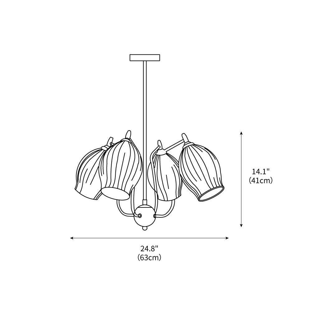 Ceramic Ribbed Chandelier