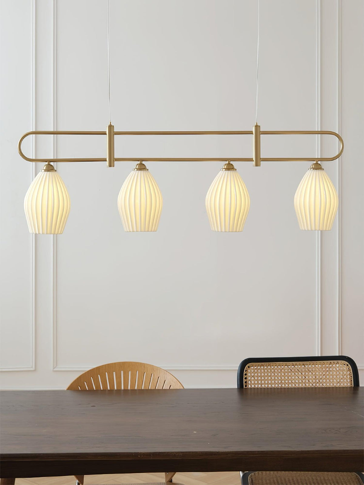 Ceramic Ribbed Pendnat Light