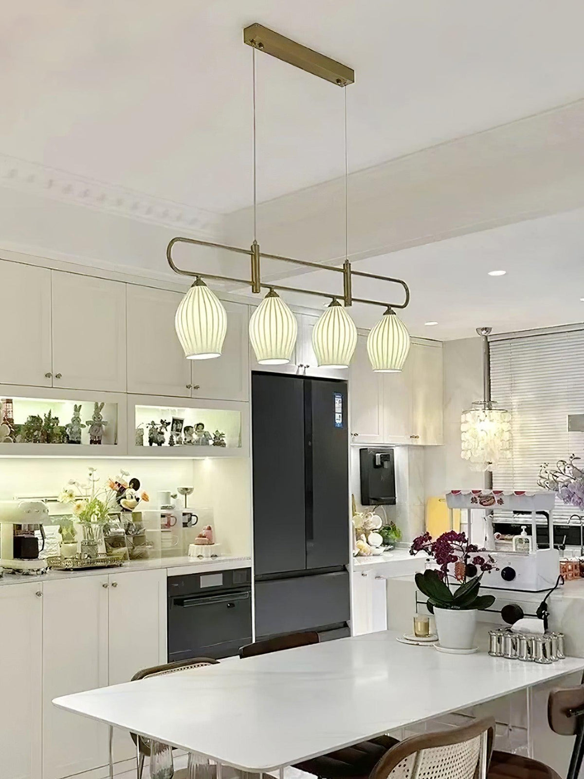 Ceramic Ribbed Pendnat Light