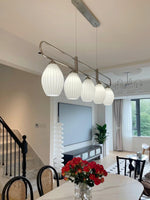 Ceramic Ribbed Pendnat Light