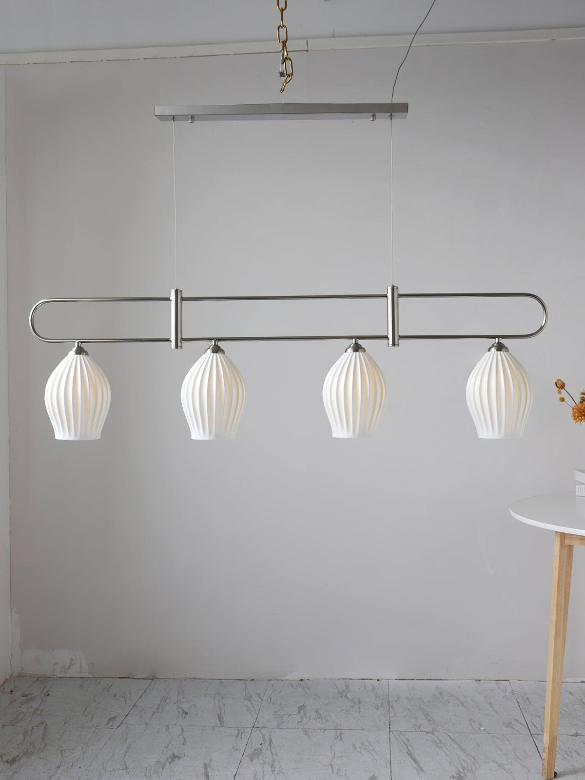 Ceramic Ribbed Pendnat Light