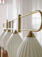 Ceramic Ribbed Pendnat Light