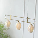 Ceramic Ribbed Pendnat Light