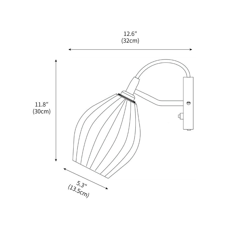 Ceramic Ribbed Wall Light 5.3"