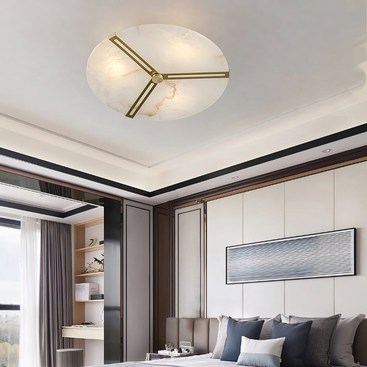Clocks Alabaster Ceiling Light
